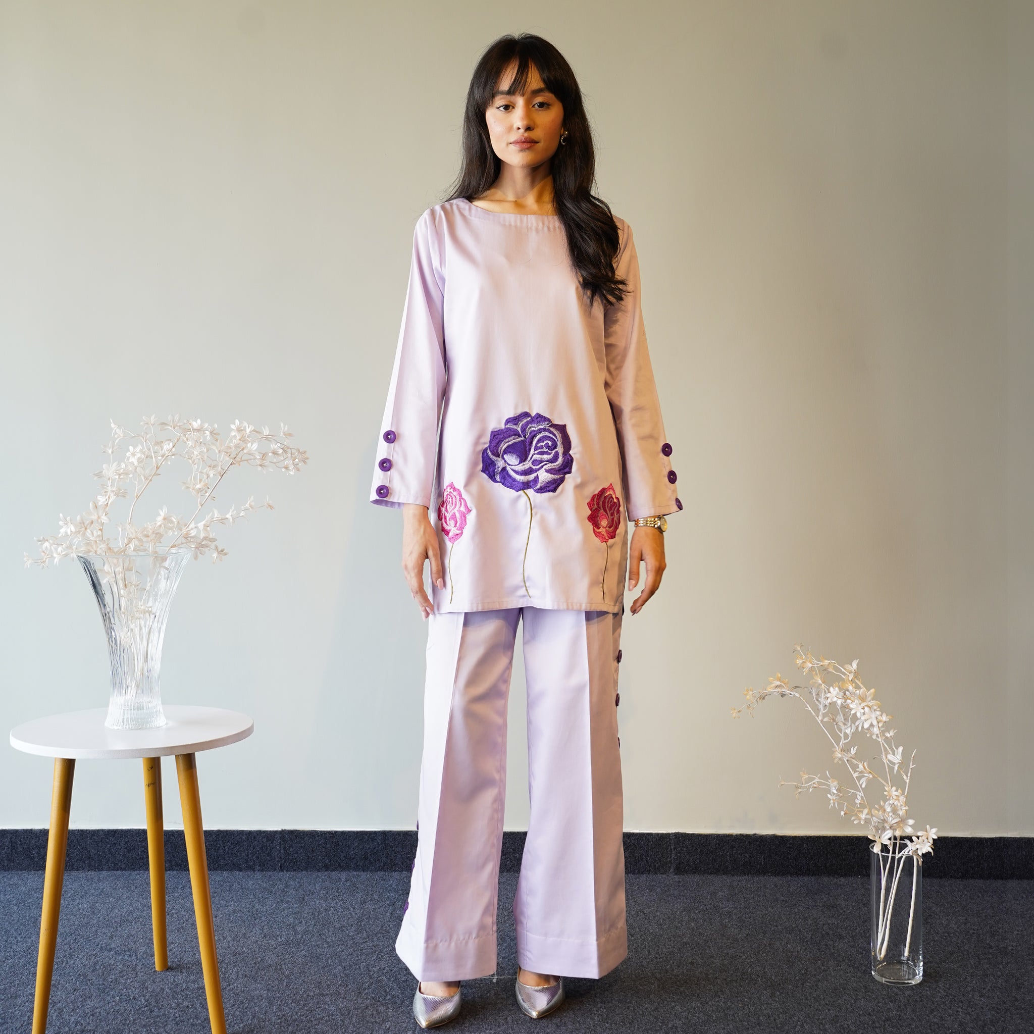 Lilac Embroidered Co-ord