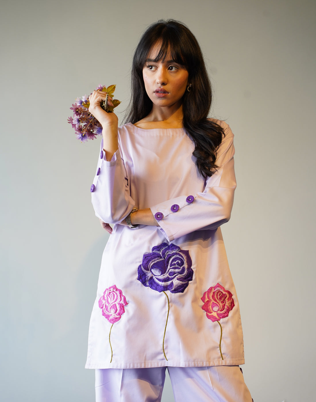 Lilac Embroidered Co-ord