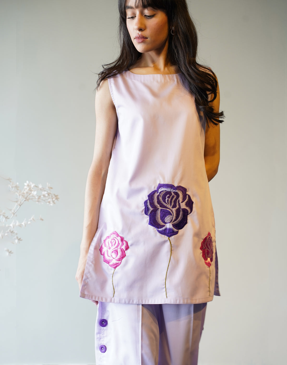 Lilac Embroidered Co-ord